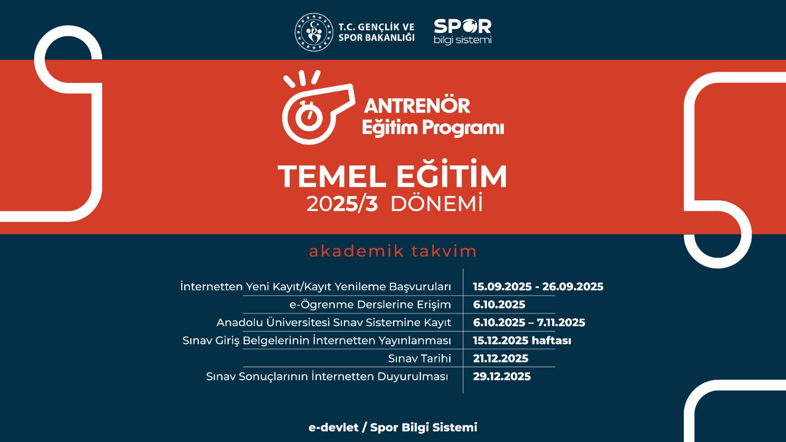 Antrenör Temel Eğitim Programı - 2025/3 Dönemi